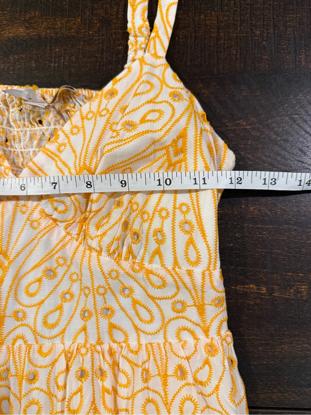 LOFT Petites Eyelet Open Back Maxi Dress White Yellow 4P - Picture 9 of 12